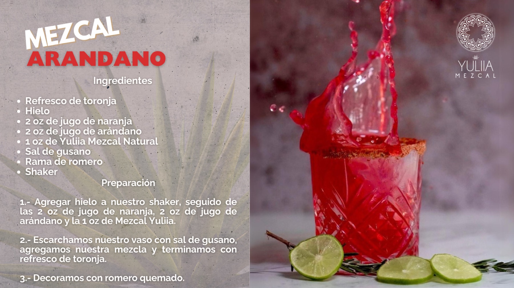 Receta del coctel YULIIA Fresa Naranja